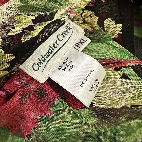 Coldwater Creek Vintage y2k Reversible Midi Skirt Size XL P Black Pink Floral - Picture 5 of 16